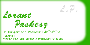 lorant paskesz business card